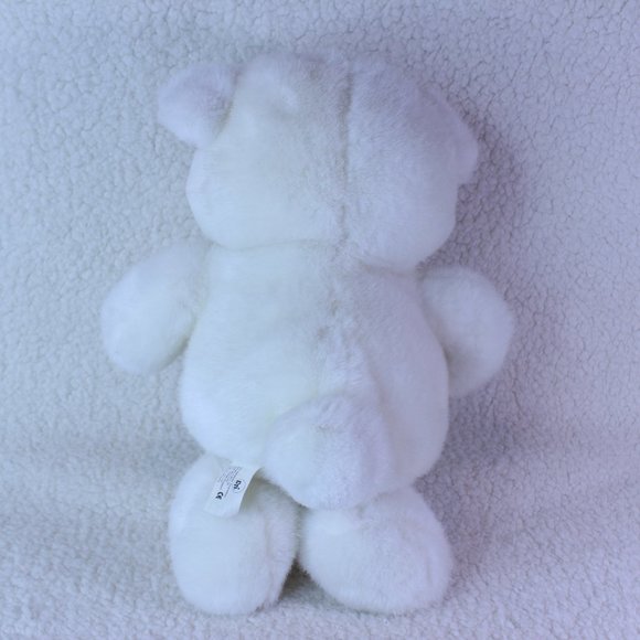CTI INDUSTRIES WHITE‎ TEDDY BEAR PLUSH 10" With Pink Bow Tie Stuffed Vintage - Picture 3 of 5